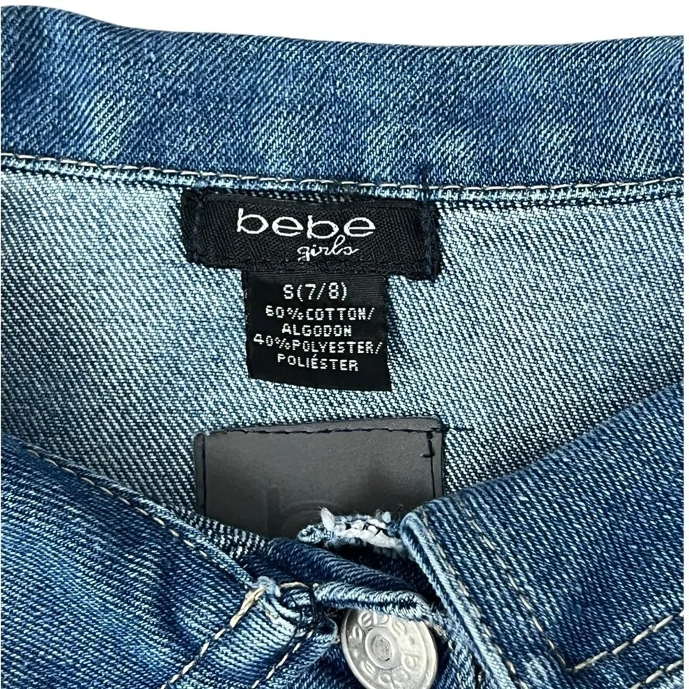 Bebe Blue Jean Jacket Classic Denim Style - S (7/8)